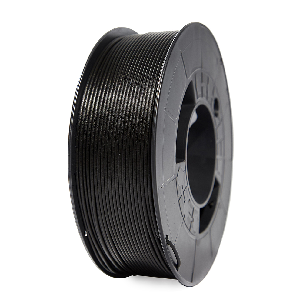 Carretel preto de filamento para impressora 3D