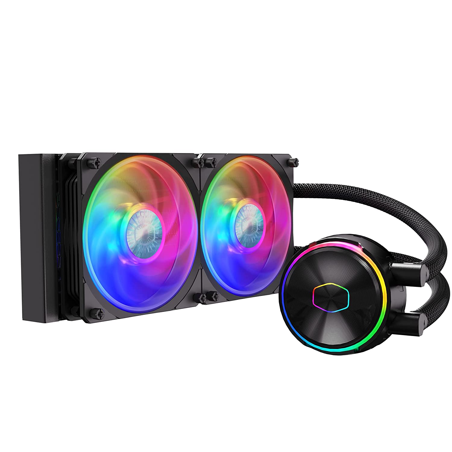 Sistema de refrigeração líquida com ventoinhas RGB e radiador preto