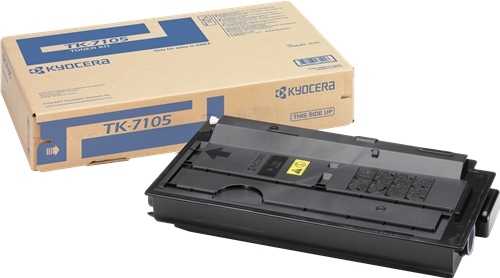 Toner Kyocera TK-7105 original em caixa castanha azul e toner preto