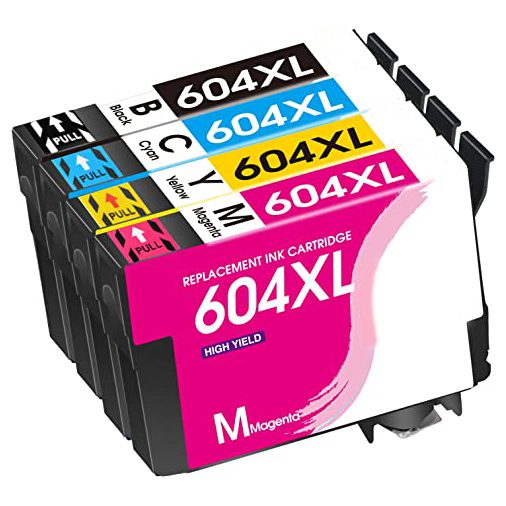 Conjunto de tinteiros 604XL preto, ciano, amarelo e magenta