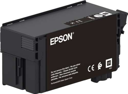 Cartucho de tinta Epson preto em caixa plástica preta com etiquetas