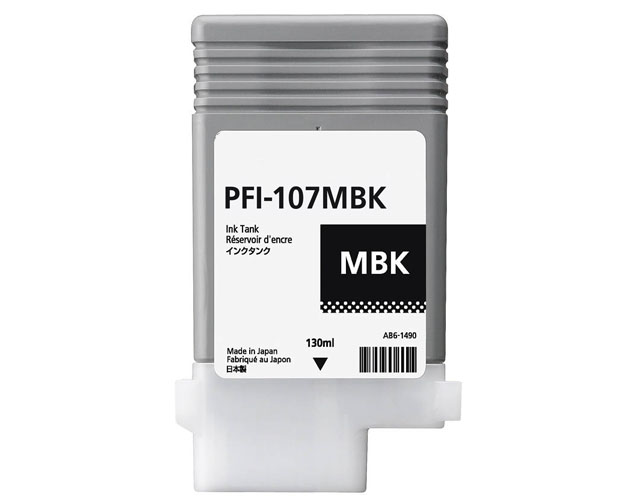 Recipiente de tinta para impressora PFI-107MBK preto de 130ml