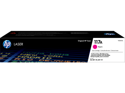 Embalagem de toner HP 117A magenta para impressora laser