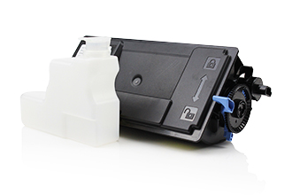 Cartucho de tinta preto para impressora com roda azul e ícones de cadeado