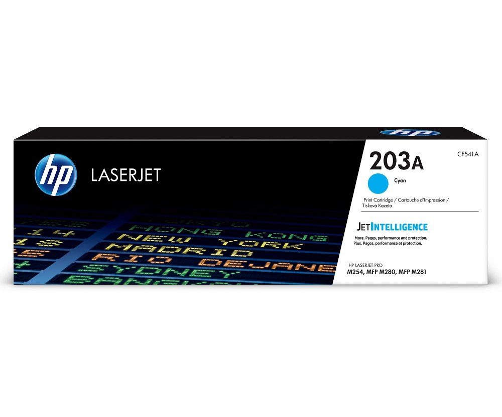 Embalagem de toner HP LaserJet 203A ciano CF541A