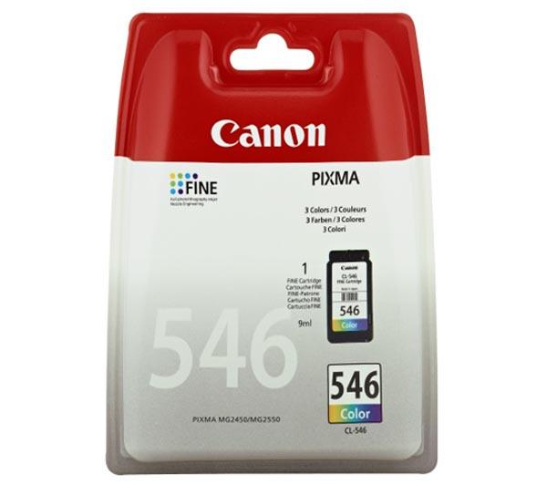 Cartucho tinta Canon PIXMA 546 color CL-546 embalagem vermelha e branca