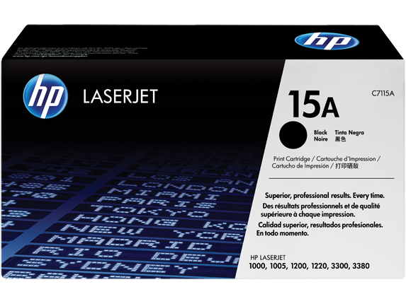 Embalagem de toner HP LaserJet 15A preta para impressoras HP