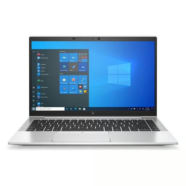 Portátil HP prateado com ecrã ligado Windows 10
