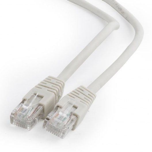 Cabo de rede branco com conectores RJ45