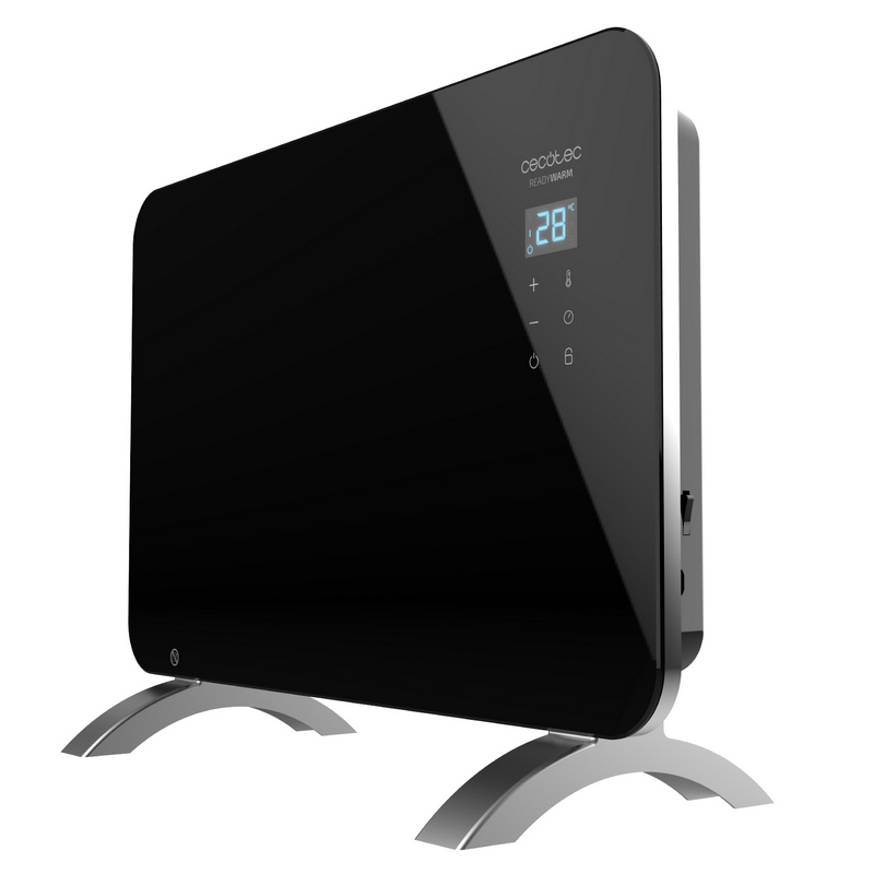 Aquecedor de ambiente preto Cecotec Ready Warm com ecrã digital azul