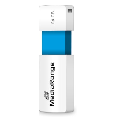 Pen drive MediaRange 64 GB branco e azul