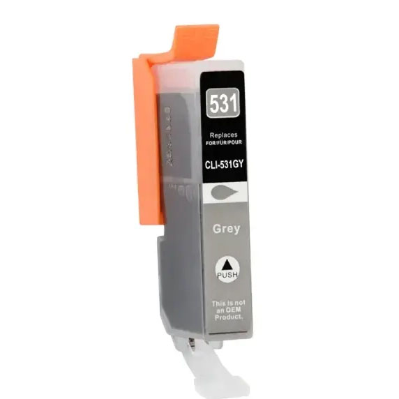 Cartucho de tinta cinza CLI-531GY com tampa laranja