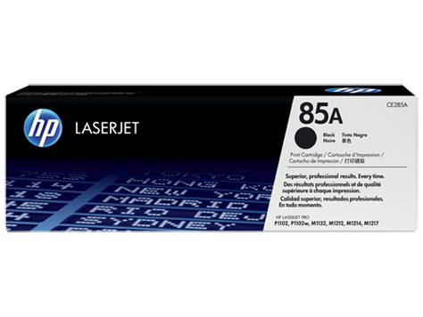 Cartucho de impressão HP LaserJet 85A preto na caixa
