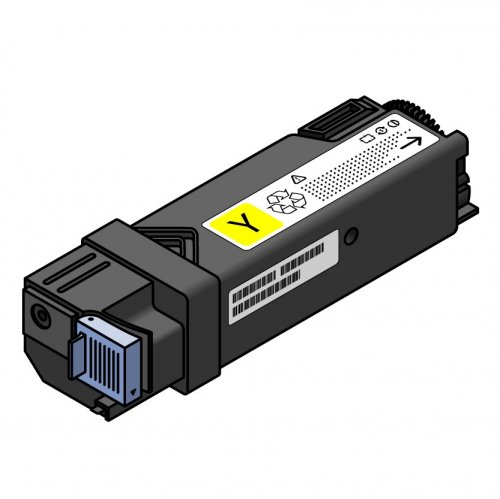 Cartucho de toner amarelo para impressora com conector azul