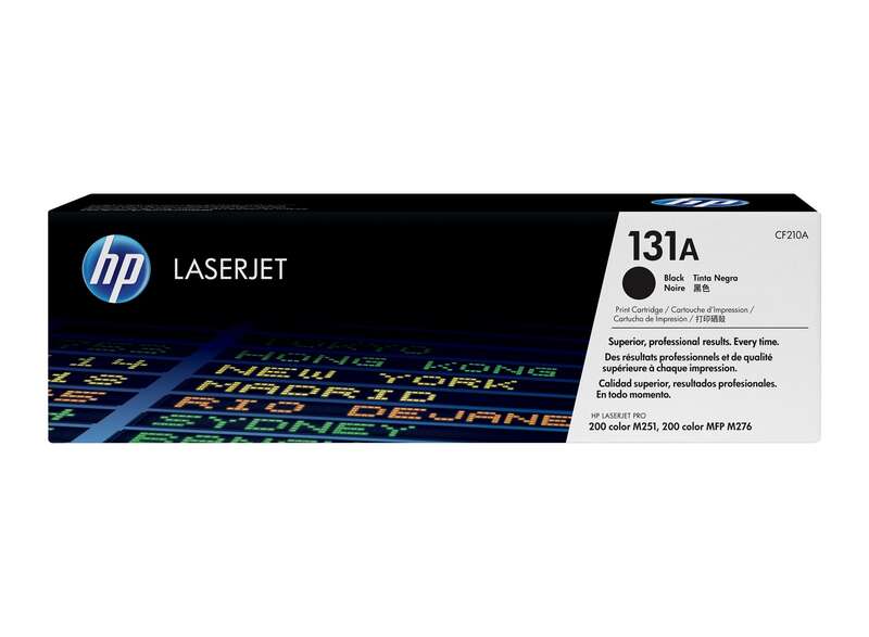 Embalagem de cartucho de tinta HP LaserJet 131A preta
