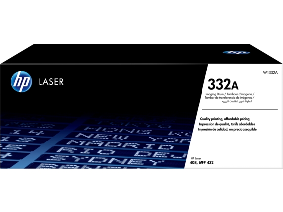 Embalagem HP LASER 332A Imaging Drum preta e branca para impressoras