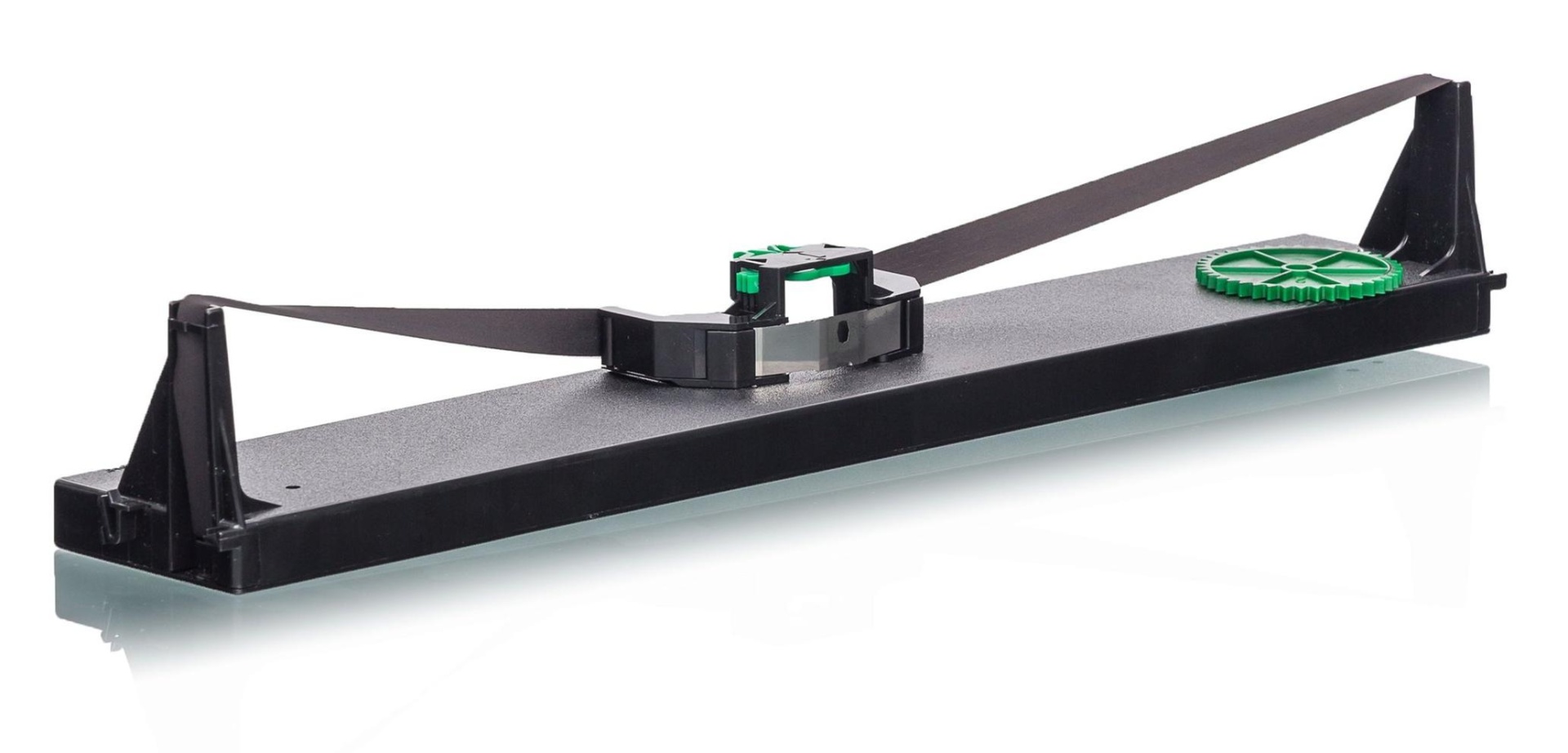 Fita de impressão preta para impressora em base preta com correia verde