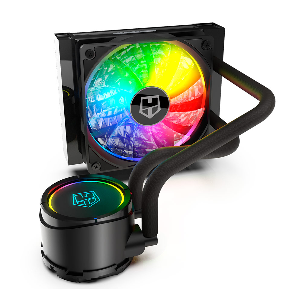 Sistema de refrigeração líquida RGB para PC com ventoinha e bomba iluminadas