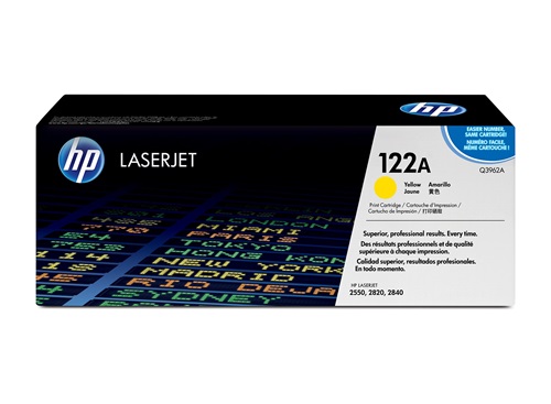 Embalagem de toner HP LaserJet 122A amarelo Q3962A para impressoras HP