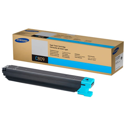 Cartucho de toner Samsung C809 preto e azul com embalagem