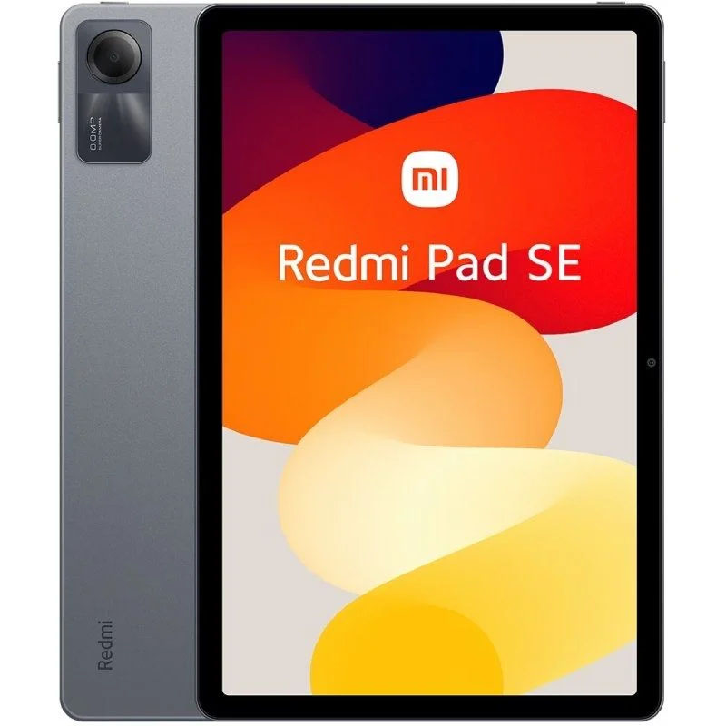 Tablet cinzento Redmi Pad SE com ecrã tátil colorido