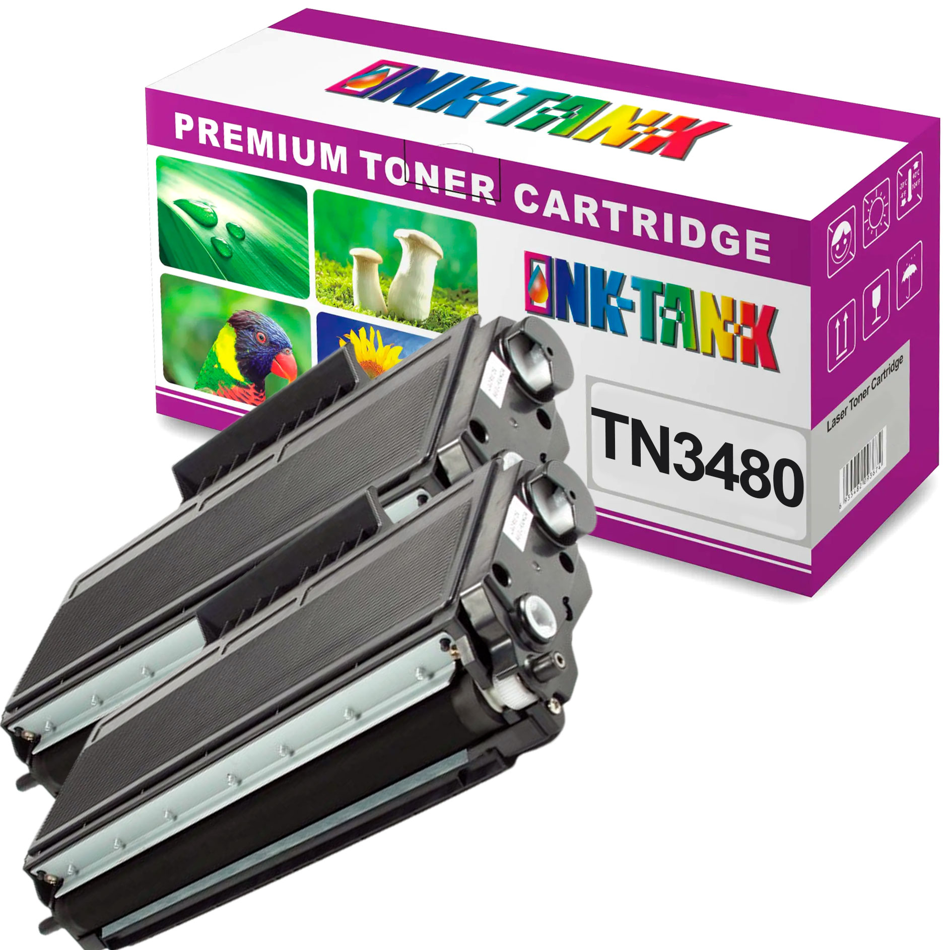 Cartucho de toner TN3480 com caixa de embalagem colorida