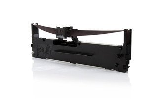 Fita preta para impressora com estrutura plástica em fundo branco