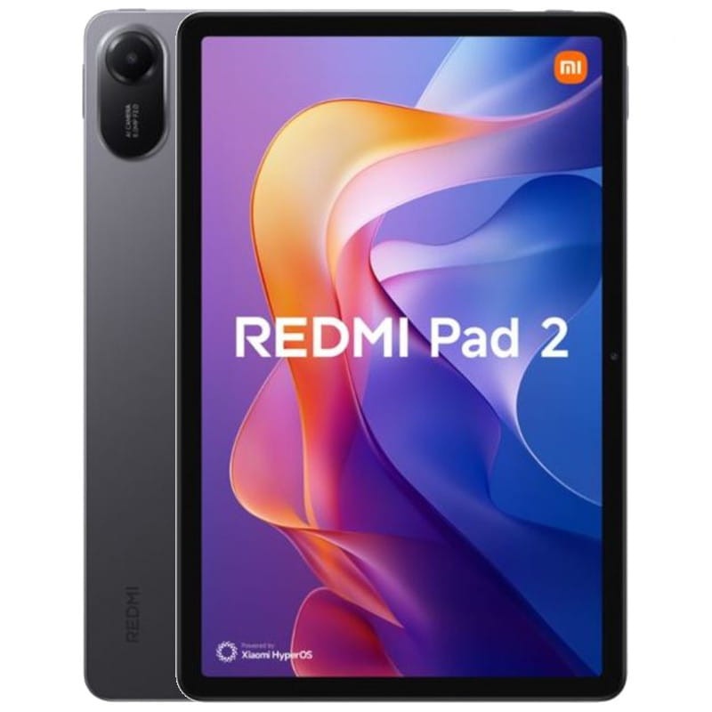 Tablet Redmi Pad 2 com ecrã colorido e corpo cinza escuro