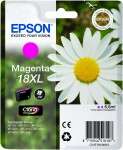 Cartucho de tinta Epson Magenta 18XL com embalagem verde e flor branca amarela