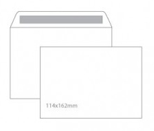 Envelope branco aberto de tamanho 114x162mm sobre fundo branco