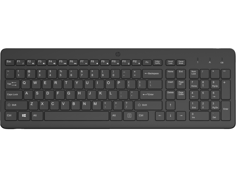 Teclado preto HP com teclado numérico e teclas de função