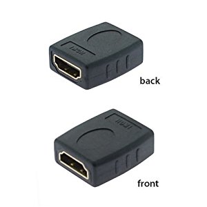 Adaptador HDMI preto feminino para feminino