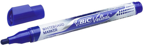 Marcador de quadro branco BIC Velleda azul com tampa destacada