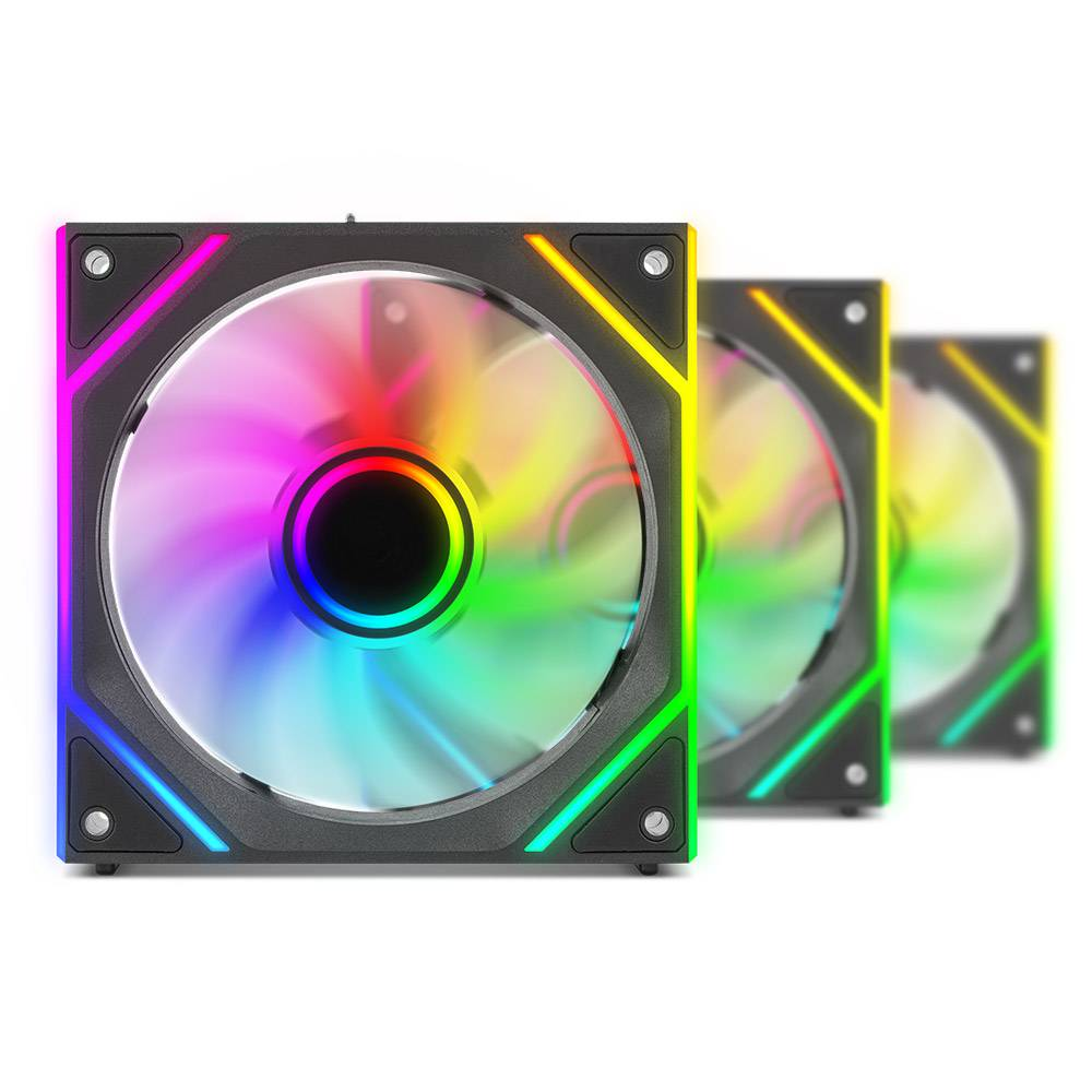 Ventoinhas de computador com iluminação LED RGB colorida