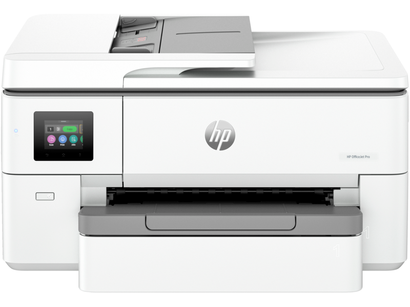 Impressora HP OfficeJet Pro branca com ecrã tátil colorido