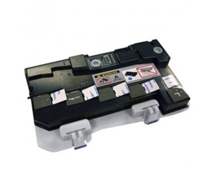 Cartucho de toner preto para impressora com etiquetas de aviso