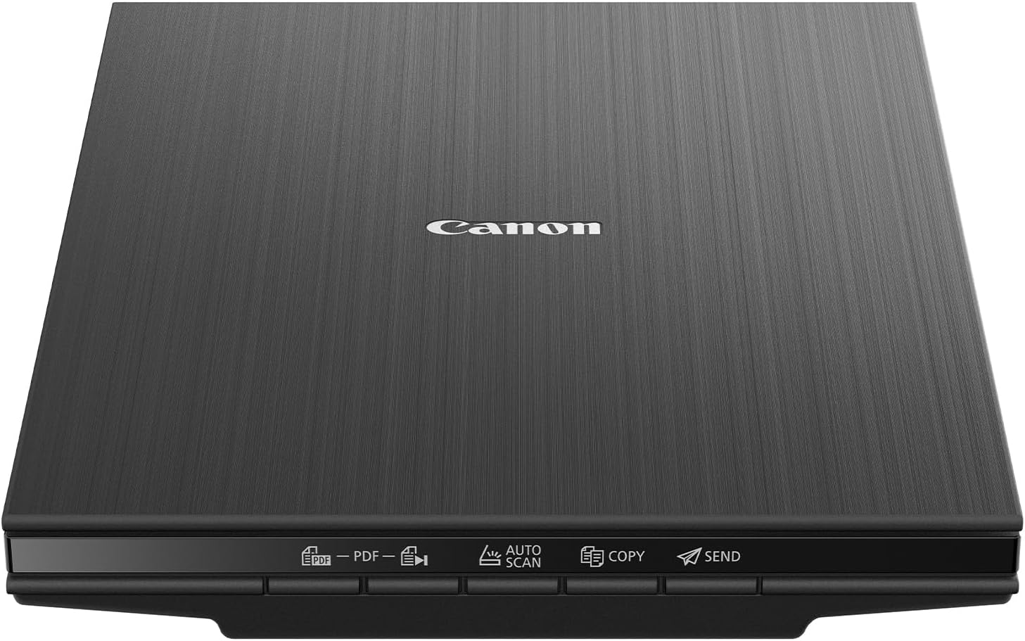 Scanner preto Canon com botões de função na parte frontal