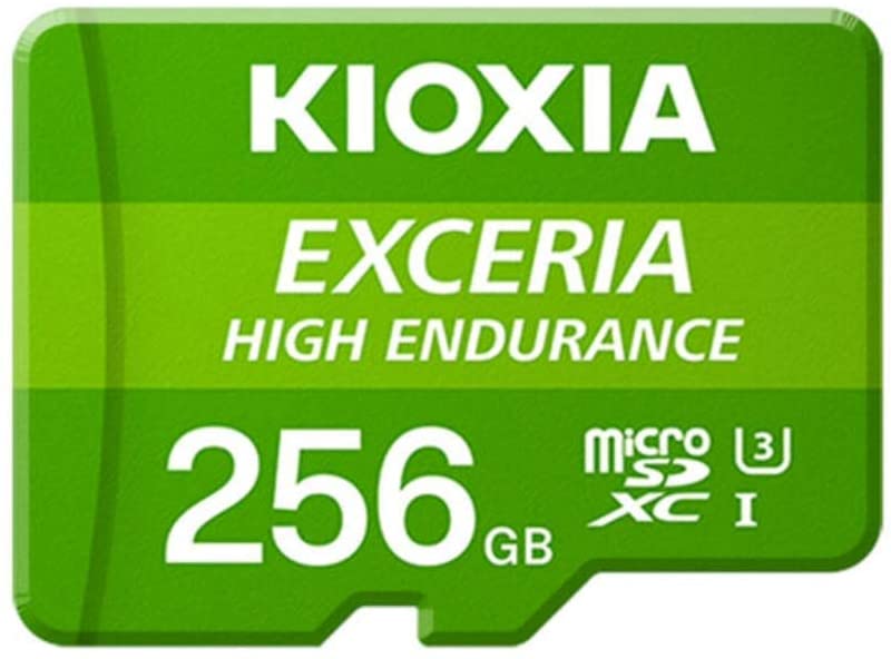Cartão de memória microSD verde Kioxia Exceria 256 GB