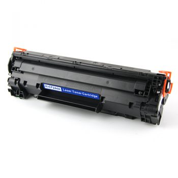 Cartucho de toner preto para impressora laser com etiqueta azul e branca