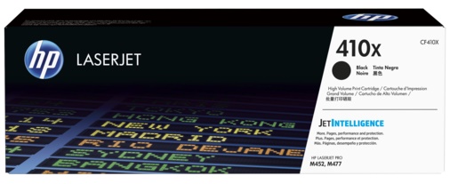 Cartucho de impressão HP LaserJet 410X preto em embalagem preta e branca