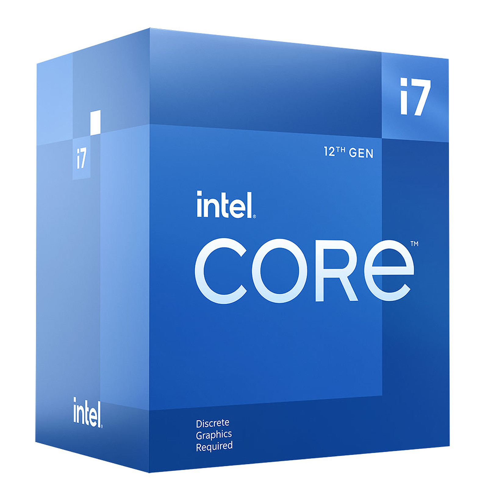 Caixa azul de processador Intel Core i7 12ª geração