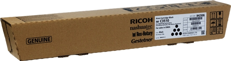 Embalagem de tinta para impressora Ricoh preta C3510