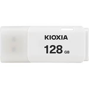 Pen drive KIOXIA branco de 128 GB com tampa transparente