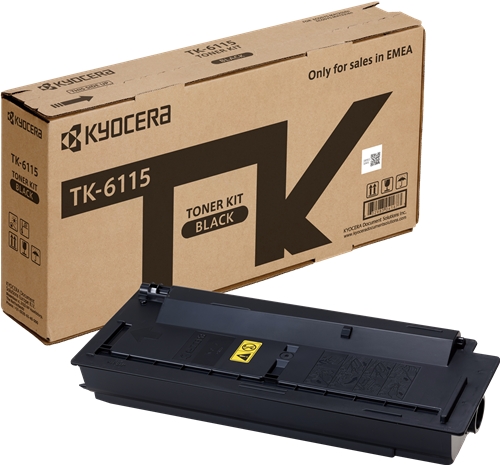 Kit de toner Kyocera TK-6115 preto com caixa de cartão castanha