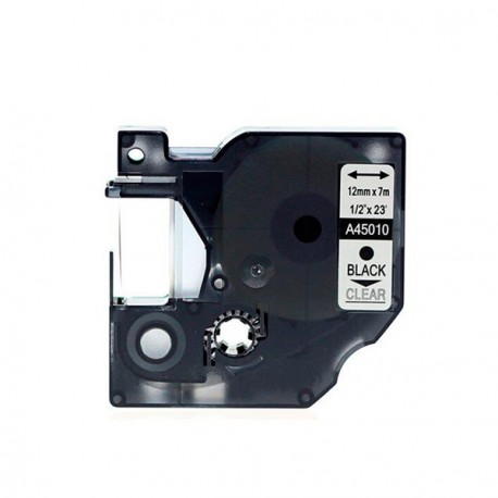 Fita de rotulador preta em fita transparente, modelo AA45010
