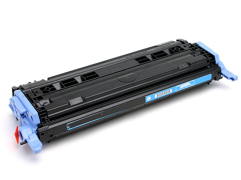 Cilindro de toner para impressora laser preto com detalhes azuis e etiqueta
