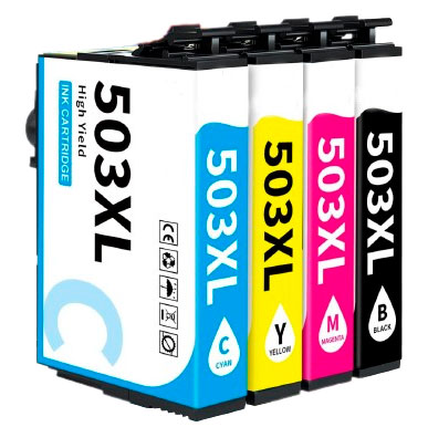 Conjunto de quatro tinteiros de impressora coloridos 503XL