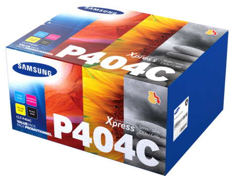Embalagem de tinteiros Samsung P404C Xpress multicolorida para impressora