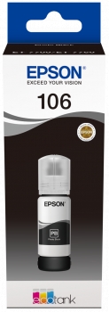 Embalagem de tinteiro Epson 106 preta
