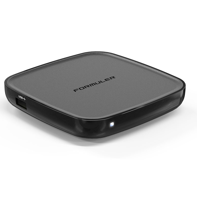 Receptor digital FORMULER cinza e preto com porta USB e luz LED